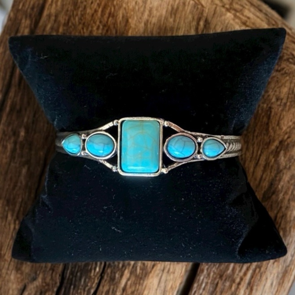 RESTOCKED-New bangle bracelet faux turquoise